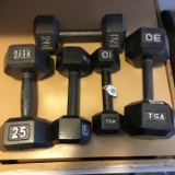 Cast Iron Dumb Bells In 10, 15, 20, 25, & 30 Lbs