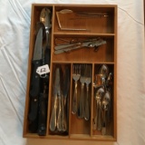 Drawer Of Silverware & Chicago Cutlery Kitchen Knives