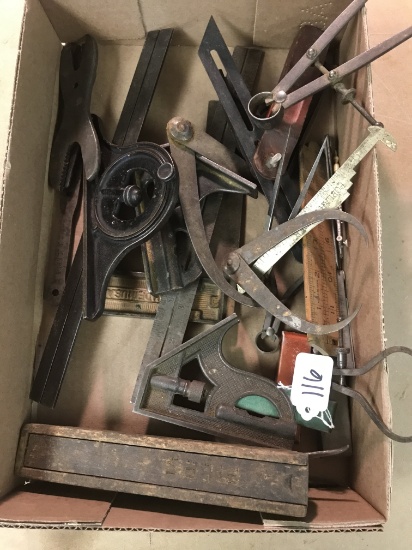 Group of Vintage Squares and Measuring Tools