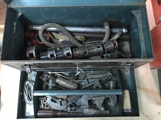 Tool Box with Rigid Pipe Threader OO-R and Rigid Pip Cutter