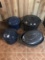 Four Graniteware Cookers