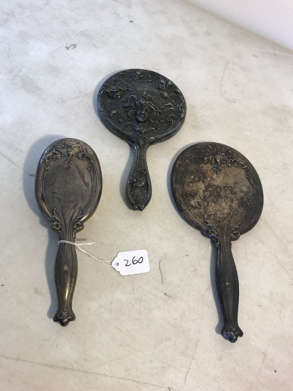 Vintage Silverplate Hand Mirrors and Brush
