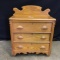 Antique Ash 3-Drawer Wash Stand W/Carved Pulls