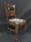 Antique Oak Chair W/Padded Seat Is 38