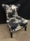 Contemporary Upholstered Occasional Chair In Black/White