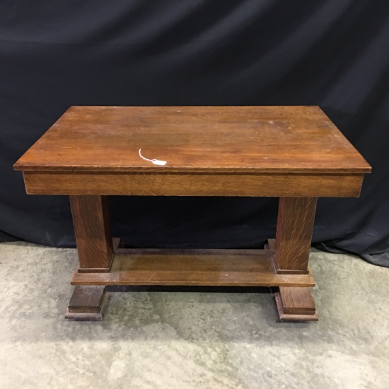 Antique Oak Mission Style 1-Drawer Library Table