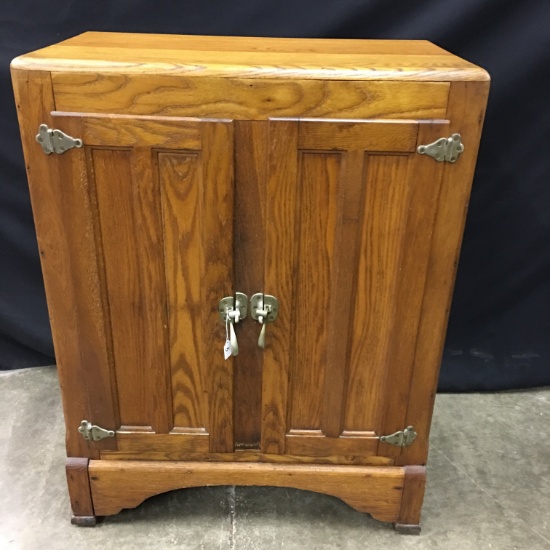 Antique Oak 2-Door Icebox