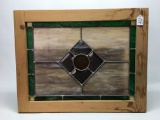 Stained Glass Window In Wooden Frame