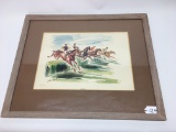Framed/Matted John Groth Horse Racing Print Titled 