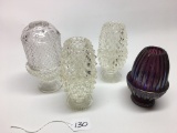 (4) Glass Fairy Lamps-(1) Marked Fenton