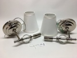 Pair Of Wilshire Polished Nickel Single Sconces