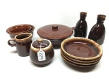 Lot Of Hull Brown Ovenware & Dishes