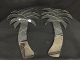 Pair Of Mirrored Palm Trees Wall Decoration