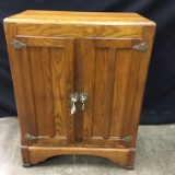 Antique Oak 2-Door Icebox