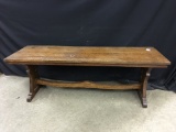Antique Oak Low Bench Table