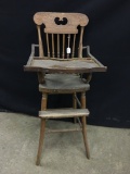 Antique Press-Back High Chair