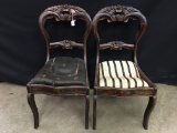 (2) Walnut/Rosewood Grained Baloon-Back Parlor Chairs