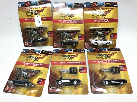 Racing Champions Lot of 6, Corvette 50th Anniversary, 1:64 scale