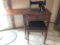 Vintage Sewing Machine In Walnut Cabinet W/Sewing Seat