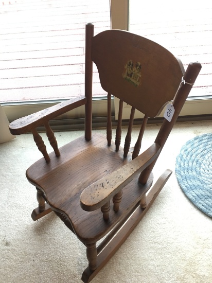 Vintage Child's Wooden Rocker is 25" Tall