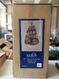 Pointsettia Lighted Christmas Tree In Box Is 31