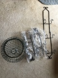 Selection Of Decorator & Display Items As Shown: (3) Iron Plate Holders & Birdcage