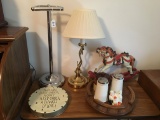 Misc. Items As Shown Including Sewing Table *Lamp Has Some Damage*