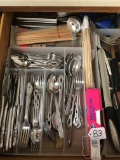 Drawer Full Of Flatware & Kitchen Utensils As Shown