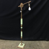 Antique Floor Lamp W/Green Agate Inserts