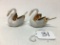 (2) Limoges, France Figural Swan Salt Dips W/Spoons Are 2