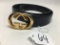 Gucci Italian Made Belt W/Gold-Tone 