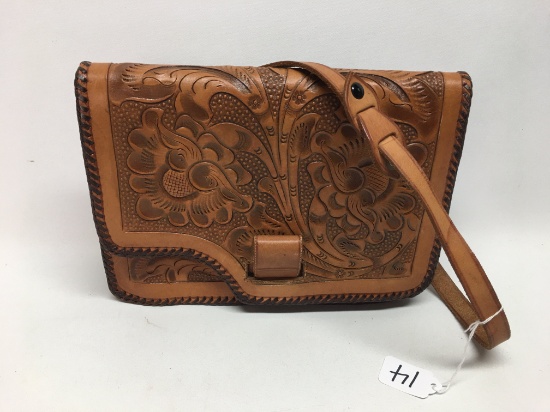 Tooled Leather Purse Is 8.5" x 11"