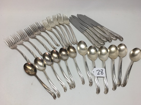 (39) Pcs. Rogers Silverplated Flatware: Service For 6