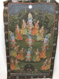 Hand Painted On Cloth Tapestry Of Hindu Or Indian Dance Ritual Is 18