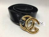 Gucci Italian Made Belt W/Gold-Tone 