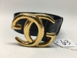 Gucci Italian Made Belt W/Gold-Tone 
