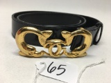 Gucci Italian Made Belt W/Gold-Tone 