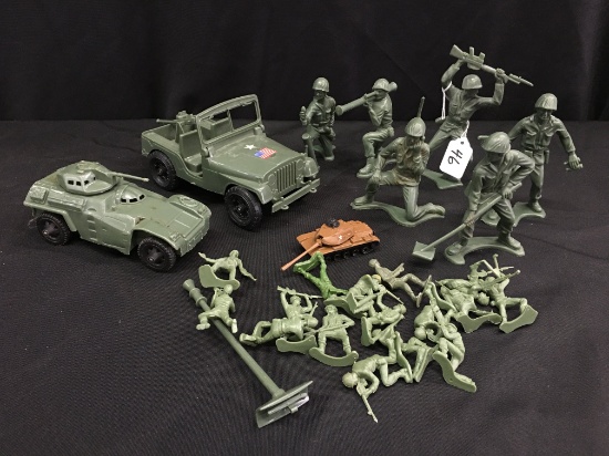 60's Era Tim-Mee Toys 6" Army Figures + Military Vehicles & More!