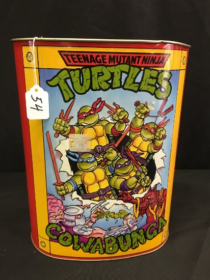 1989 Mutant Ninja Turtles Trash Can Is 13" Tall