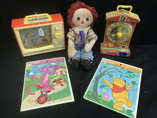 (2) Fisher-Price Toys + Winnie-The Pooh Puzzles & Andy Doll