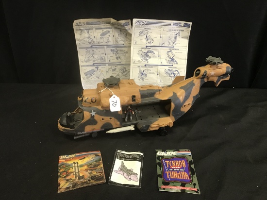 G.I. Joe Helicopter & Papers-Played With Condition & Missing Parts