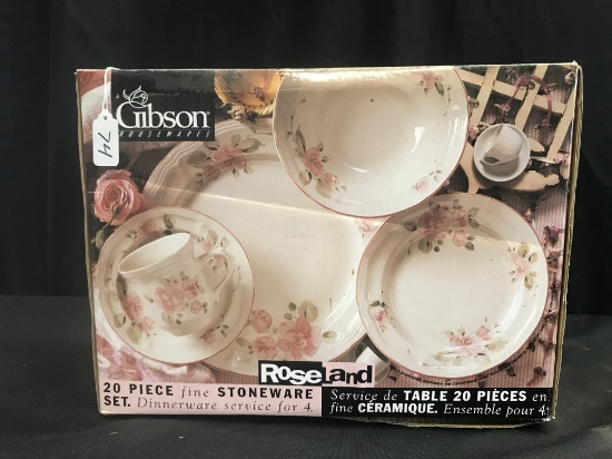 Gibson Housewares 20 Pc. Stoneware Service For 4-"Roseland" Pattern