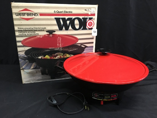 Vintage 70's 6 Qt. Electric Wok By Westbend In Box