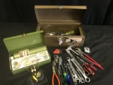 Metal Tool Box W/Tools & Torch Kit