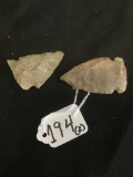 Pair Of Stone Arrowheads