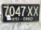 1951 Ohio Embossed Tin License Plates