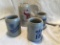 (4) Stoneware Beer Mugs Up To 7.5