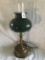 Antique Brass Gas Lantern W/Cased Green/White Shade *Been Electrified*