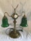 Contemporary Brass Desk Light W/Eagle Finial