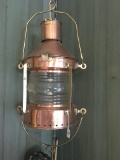 Large Brass & Copper Nautical Hanging Light Marked 